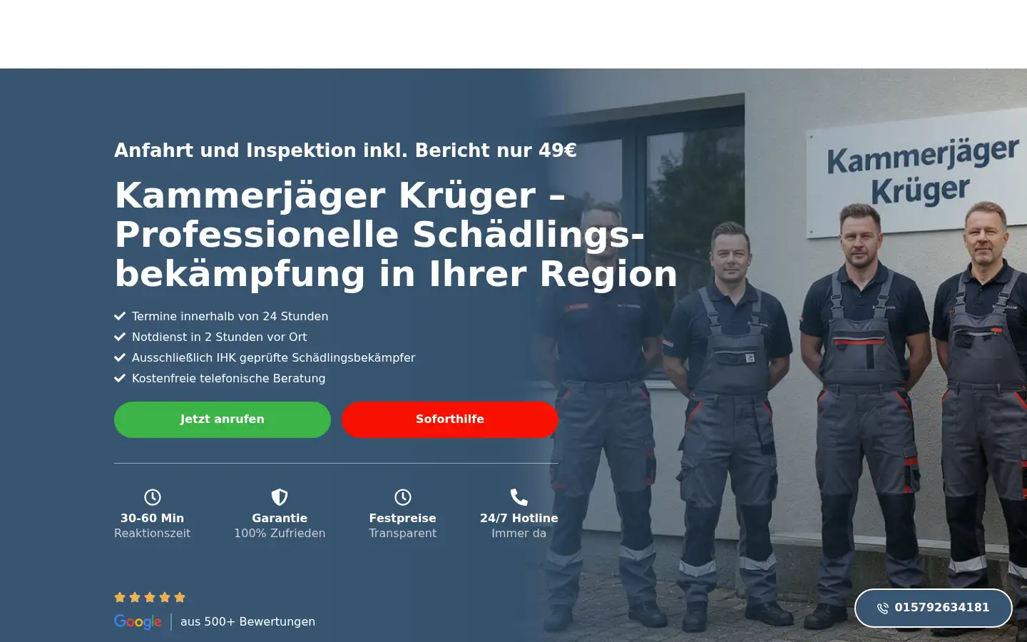 Screenshot of kammerjaeger-krueger.de