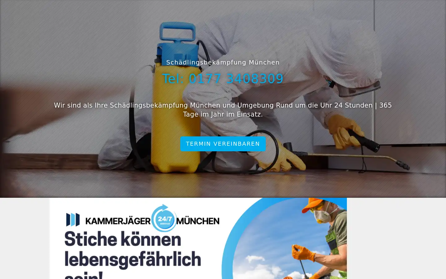 Screenshot of kammerjaeger24-muenchen.de