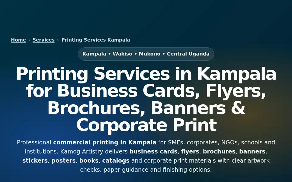 Screenshot of kamogartistry.com