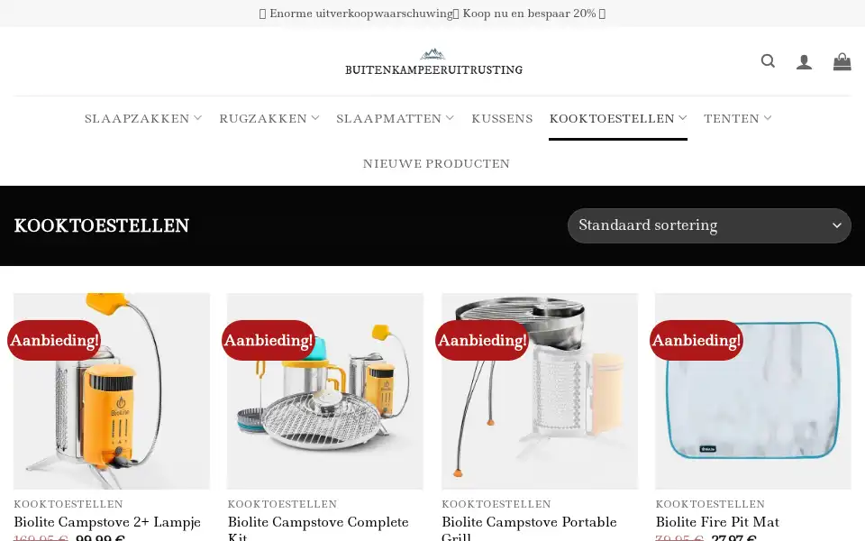 Screenshot of kamperenwinkel.com