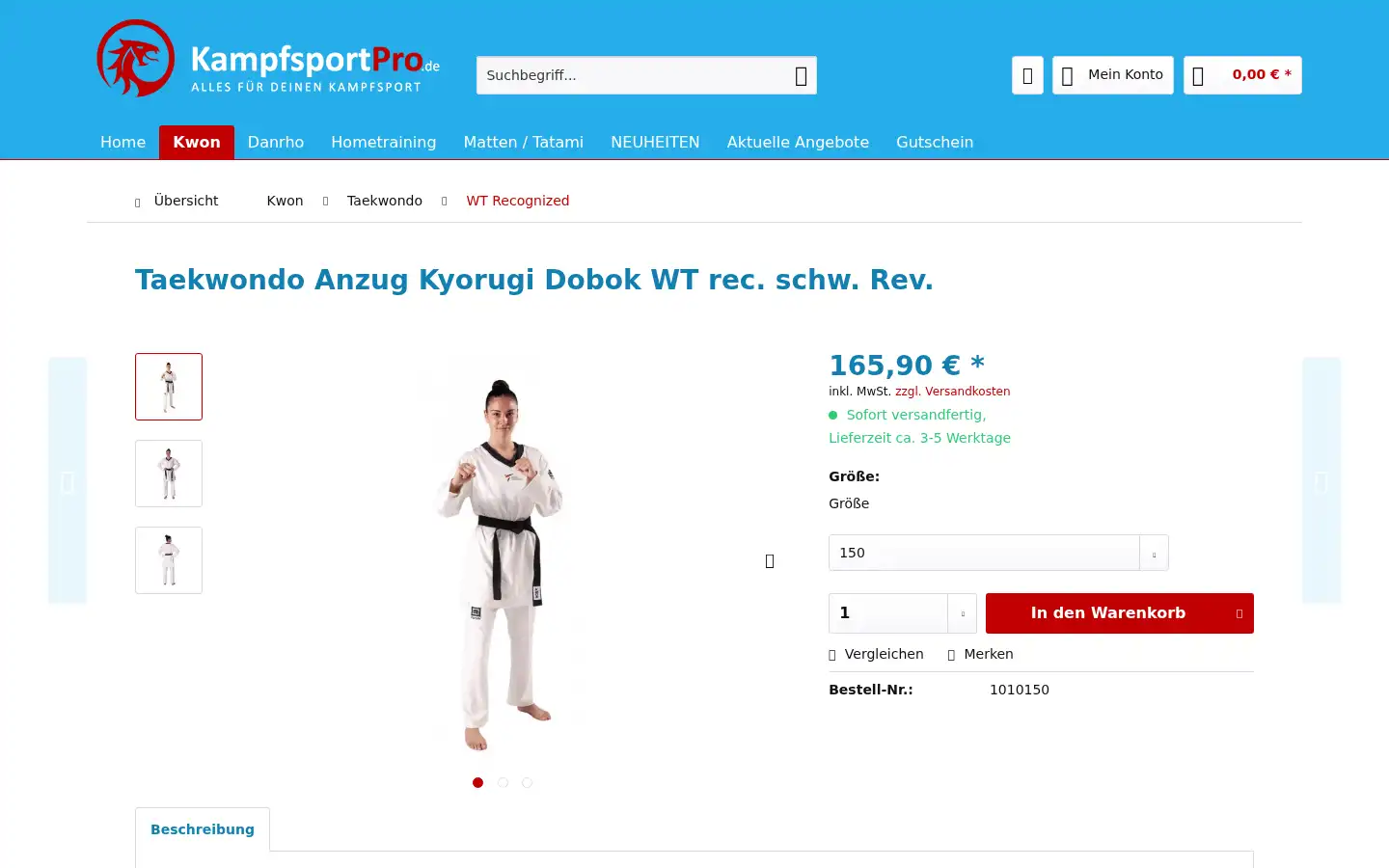 Screenshot of kampfsportpro.de