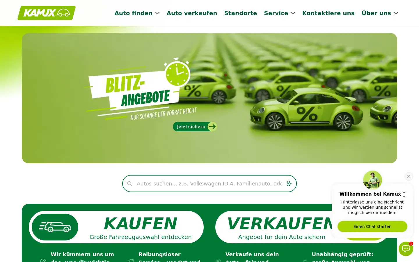 Screenshot of kamux.de