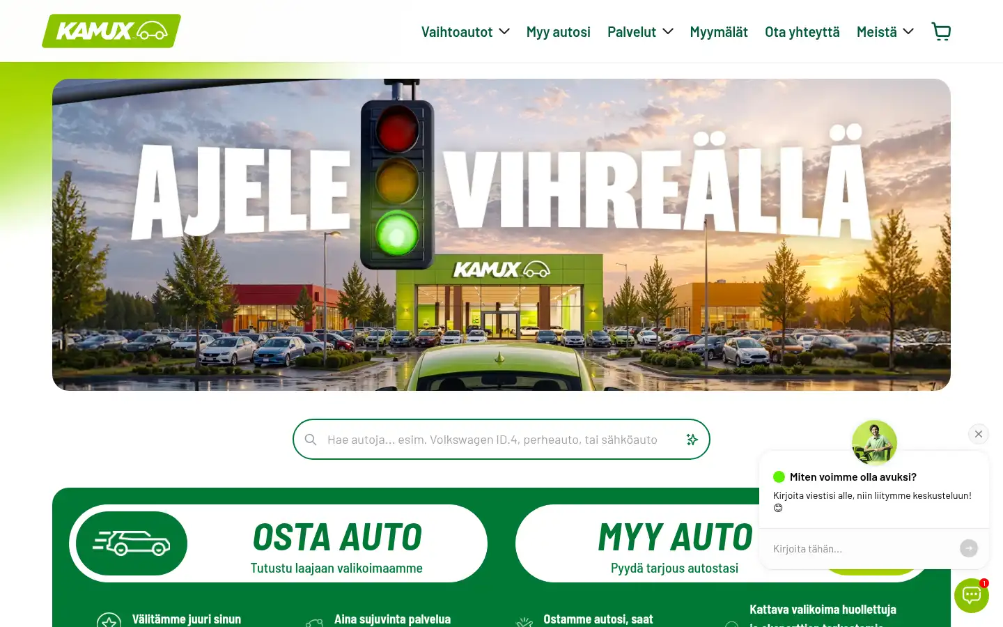 Screenshot of kamux.fi