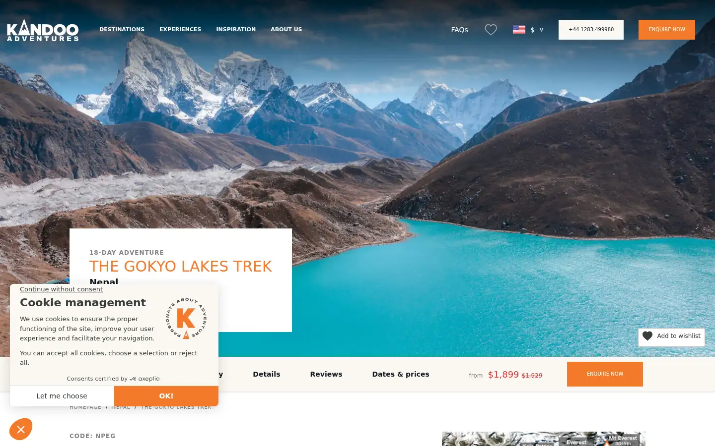 Screenshot of kandooadventures.com