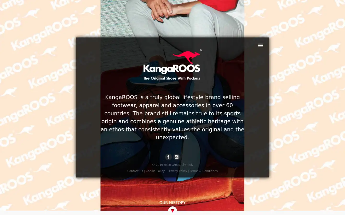 Screenshot of kangaroos.com