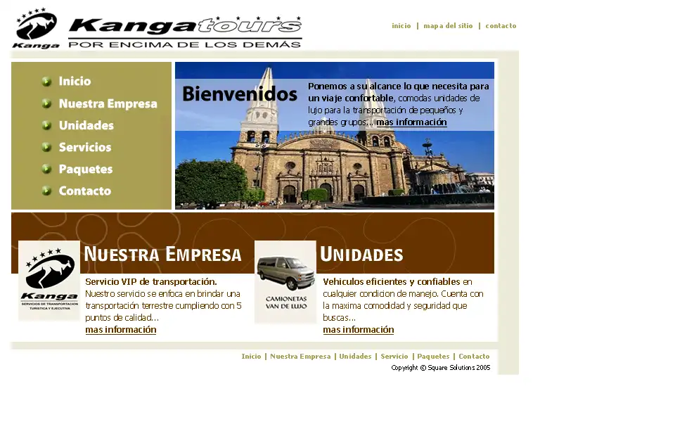 Screenshot of kangatours.com