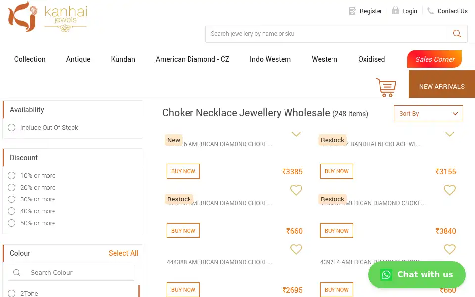 Screenshot of kanhaijewels.com