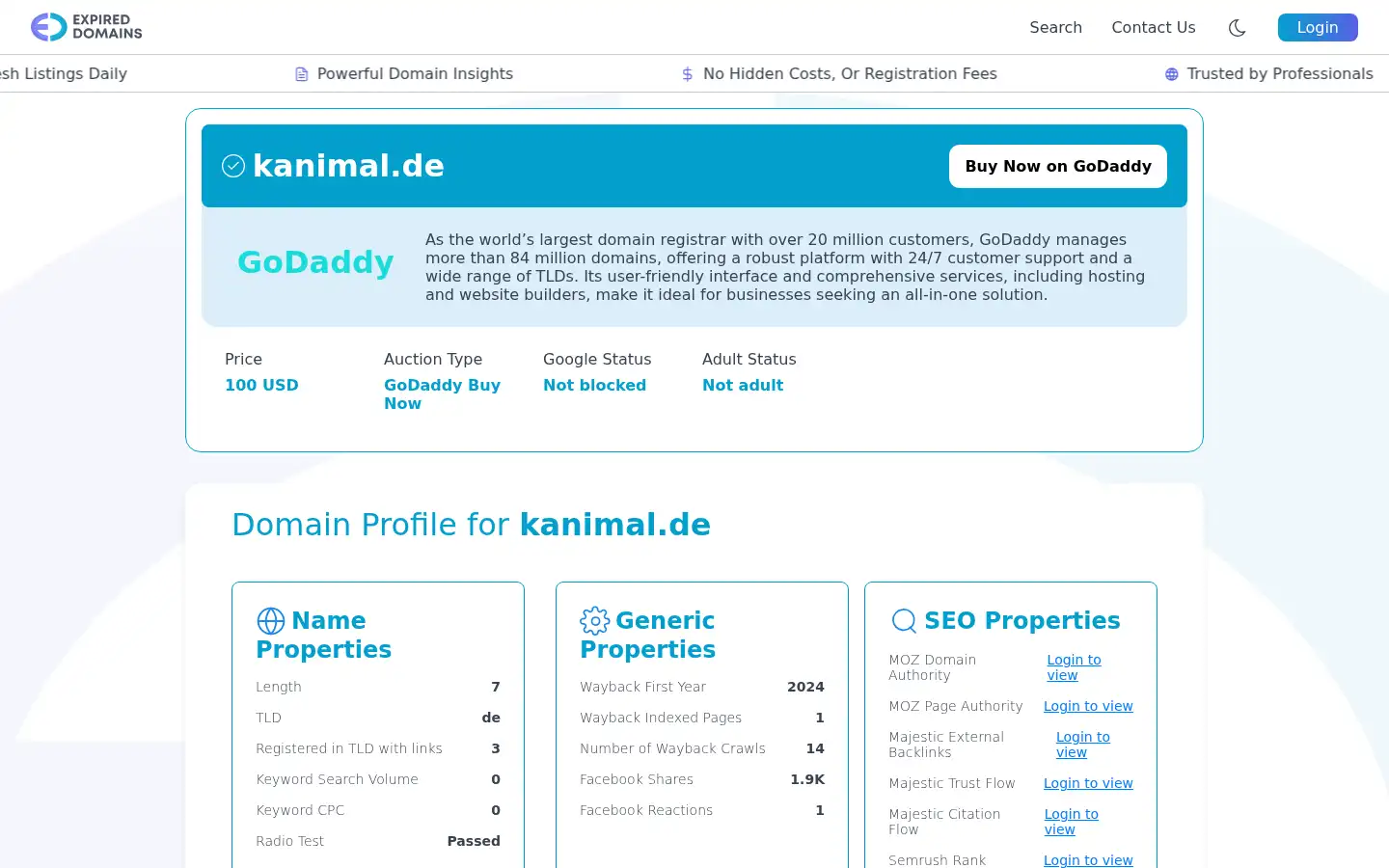 Screenshot of kanimal.de