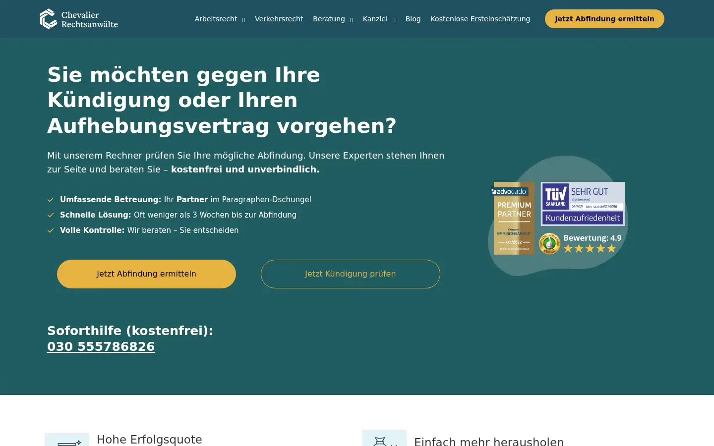 Screenshot of kanzlei-chevalier.de