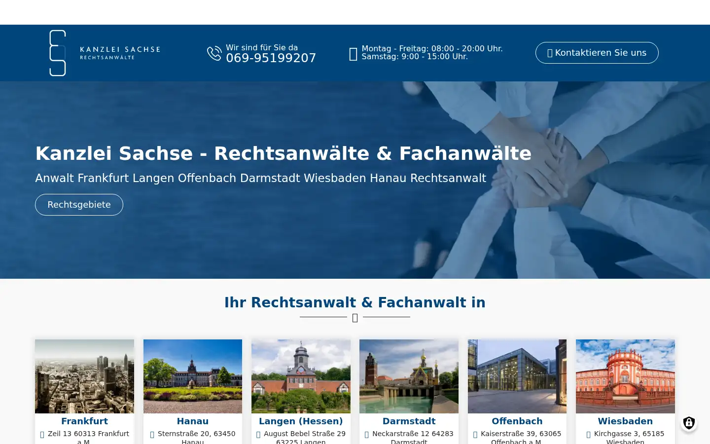 Screenshot of kanzlei-sachse.de