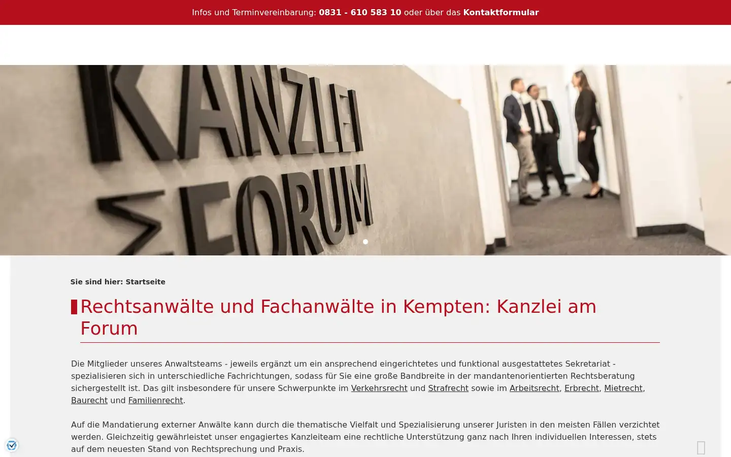 Screenshot of kanzleiamforum.de