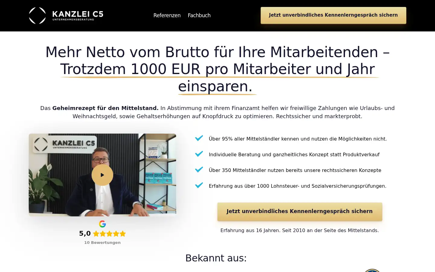 Screenshot of kanzleic5.com