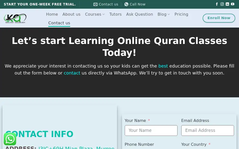 Screenshot of kanzolquran.com