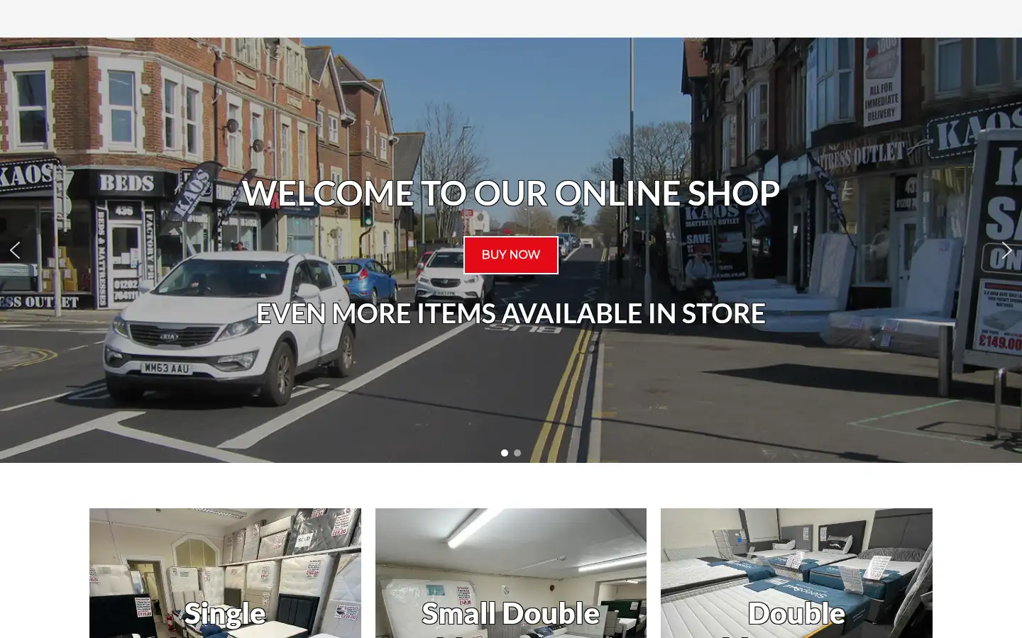Screenshot of kaosbeds.co.uk