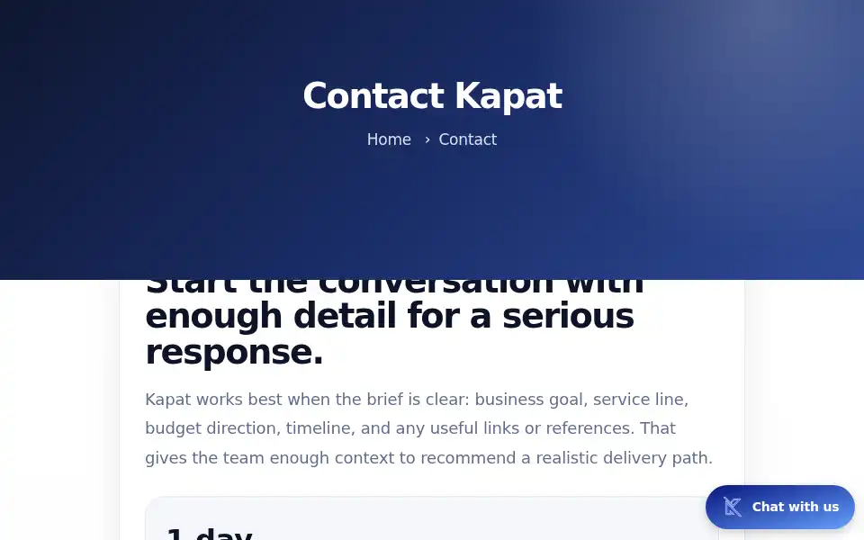 Screenshot of kapat.in