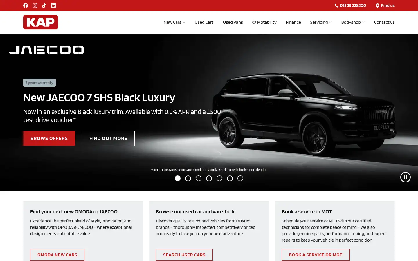 Screenshot of kapmotorgroup.co.uk