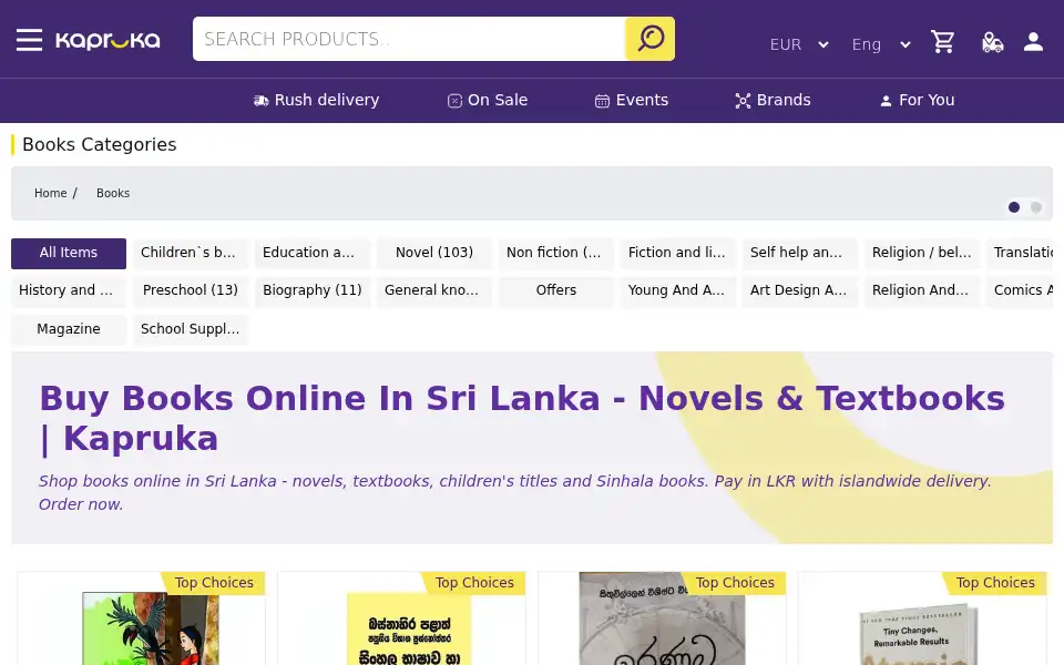 Screenshot of kapruka.com