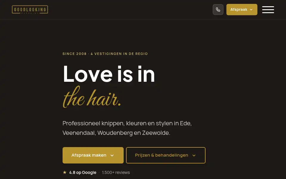 Screenshot of kapsalongoodlooking.nl