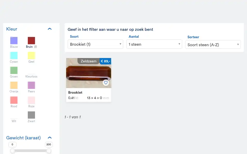 Screenshot of karaatedelstenen.nl