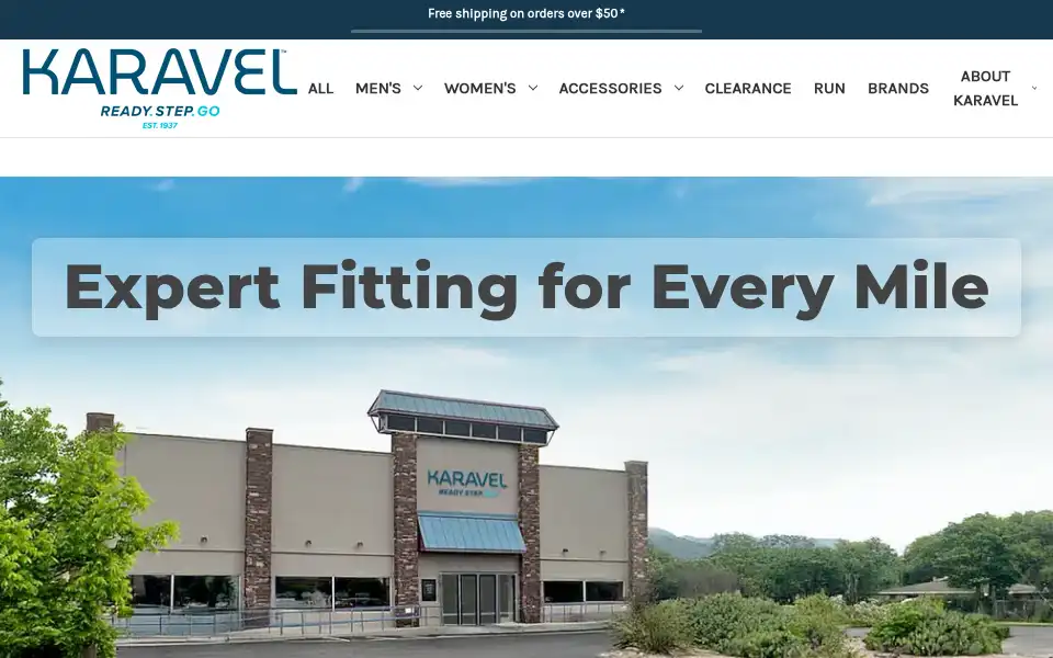 Screenshot of karavelshoes.com