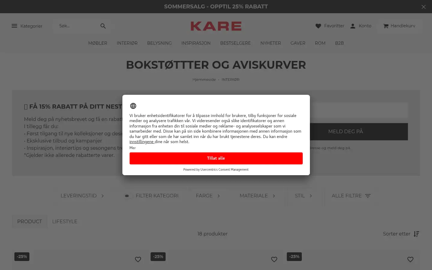 Screenshot of kare.no