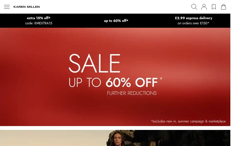 Screenshot of karenmillen.co.uk