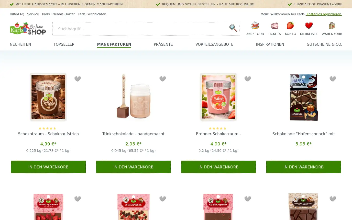 Screenshot of karls-shop.de