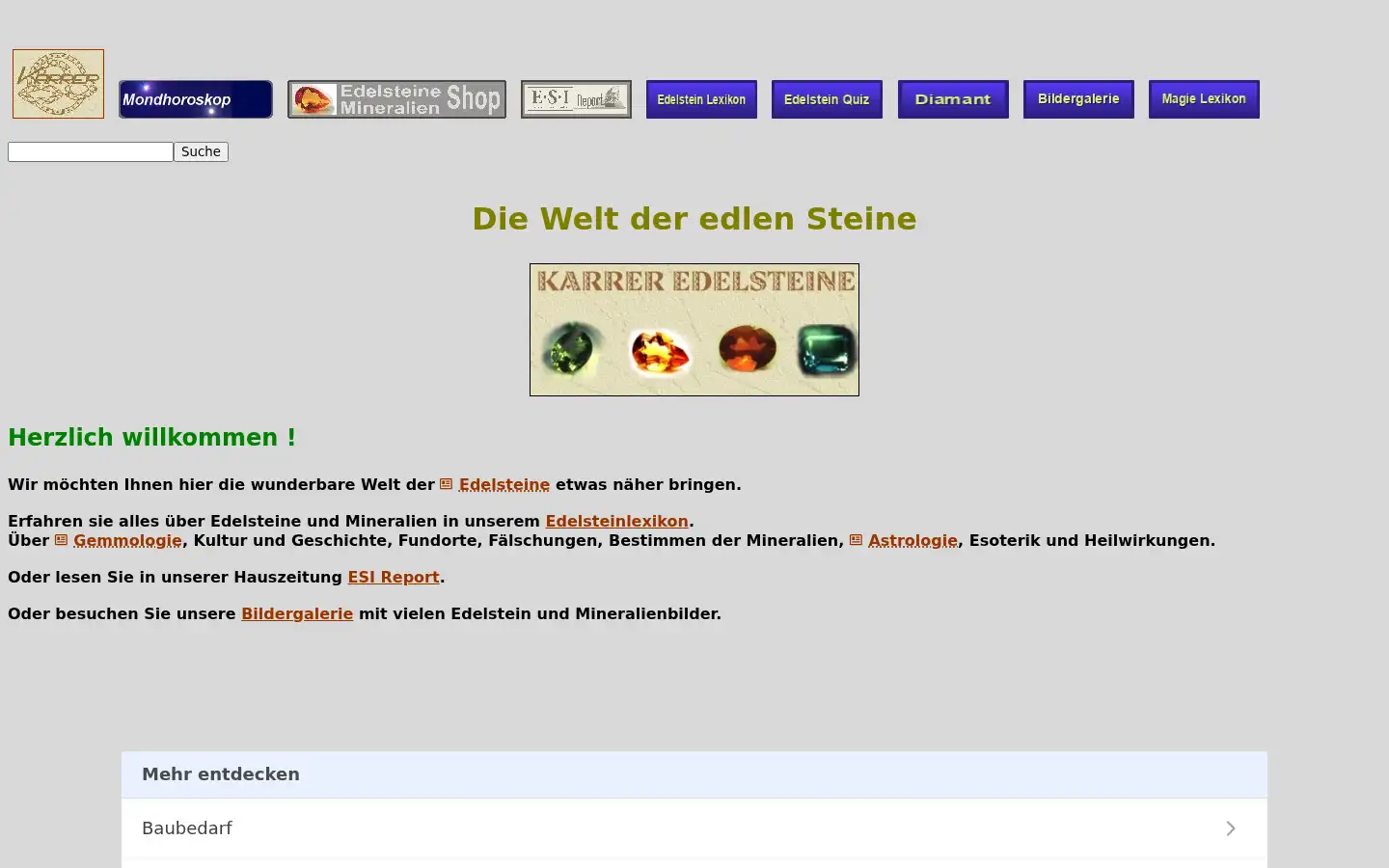Screenshot of karrer-edelsteine.de