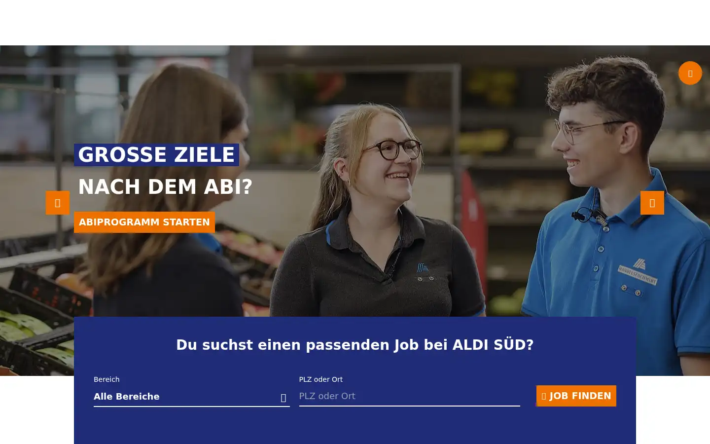 Screenshot of karriere.aldi-sued.de