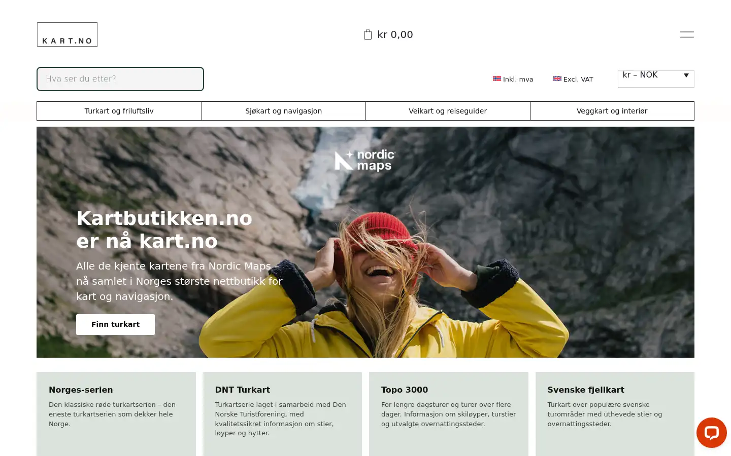 Screenshot of kartbutikken.no