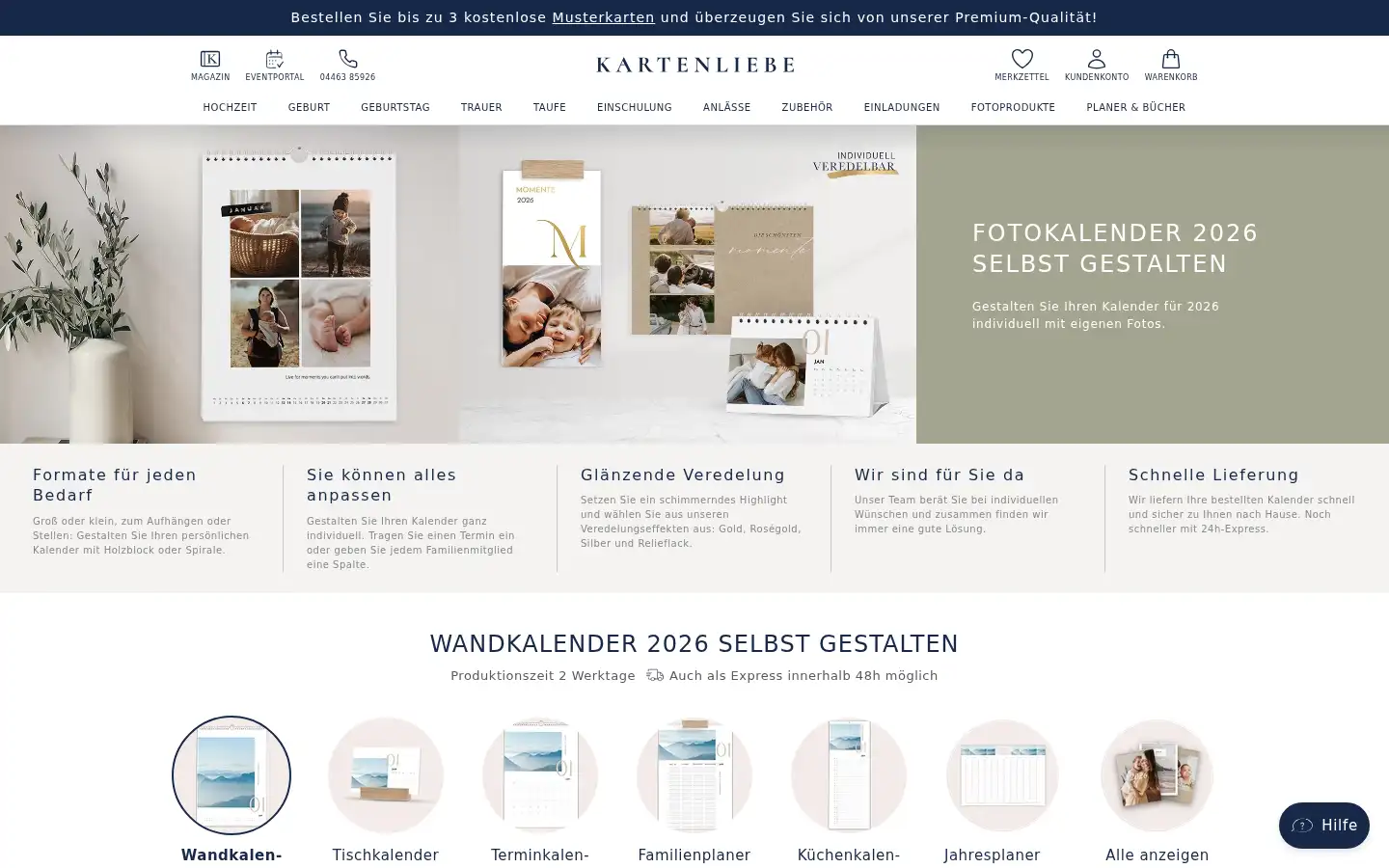 Screenshot of kartenliebe.ch