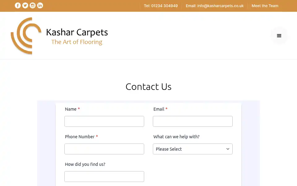 Screenshot of kasharcarpets.co.uk