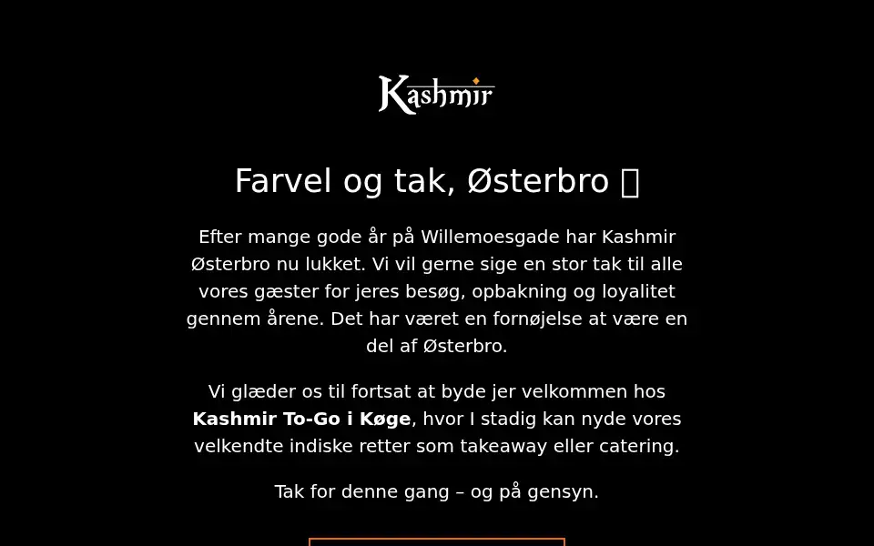 Screenshot of kashmir-restaurant.dk