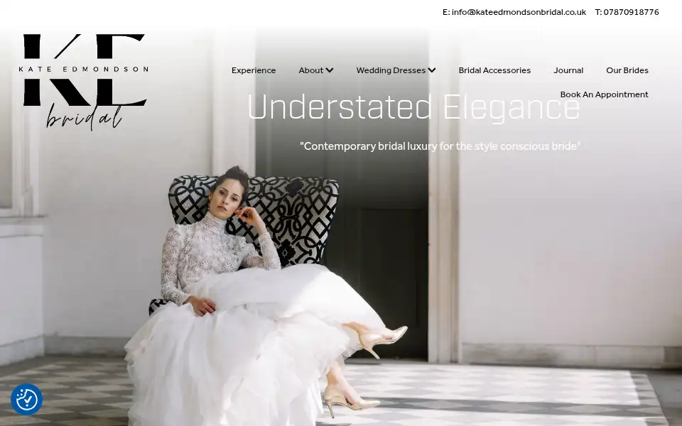 Screenshot of kateedmondsonbridal.co.uk