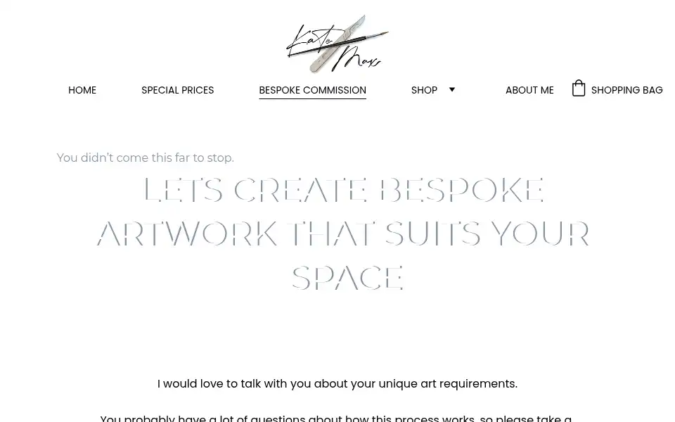 Screenshot of katemaxart.com