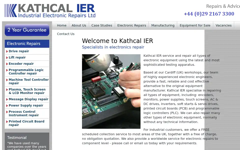 Screenshot of kathcal-ier.co.uk