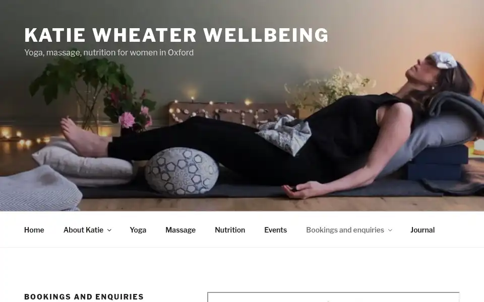 Screenshot of katiewheaterwellbeing.co.uk