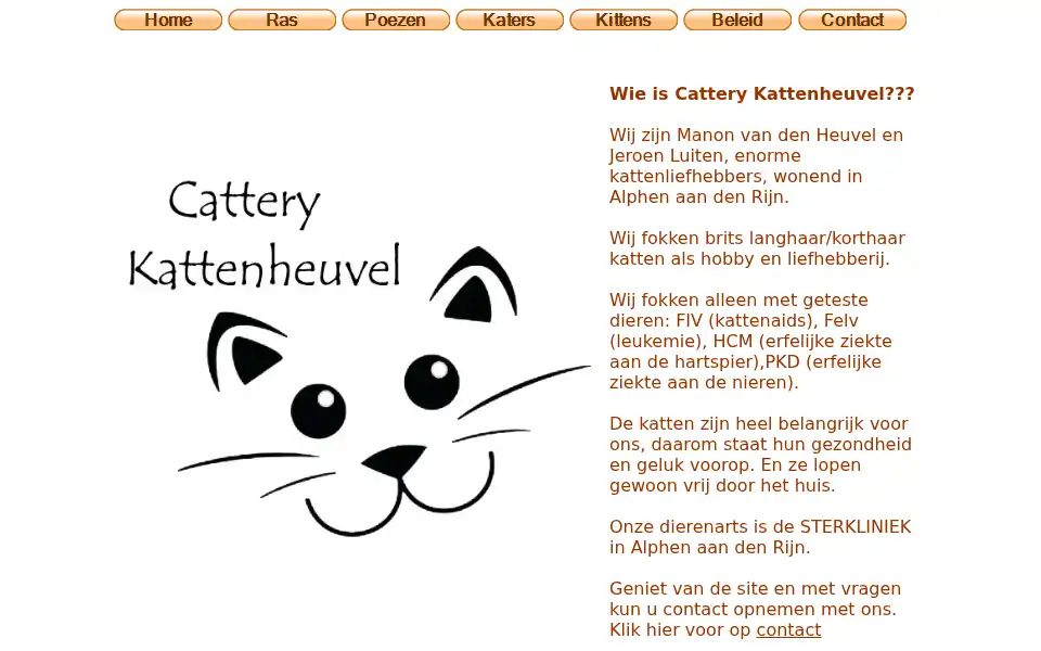 Screenshot of kattenheuvel.nl