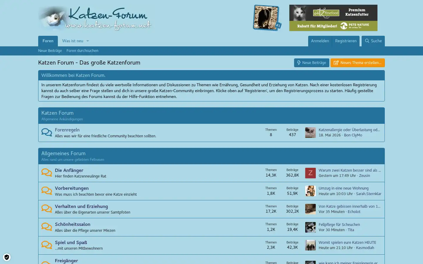 Screenshot of katzen-forum.net