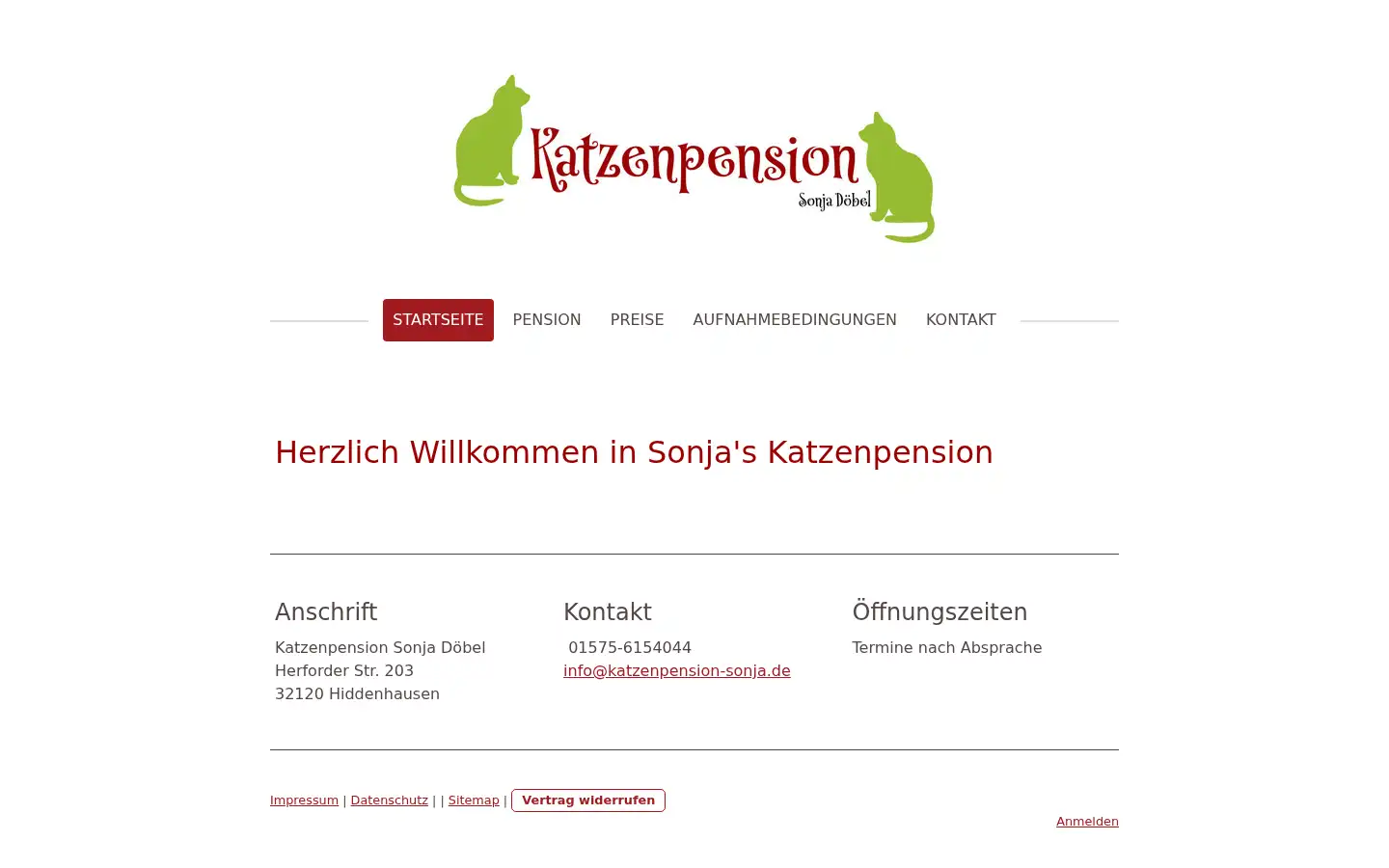 Screenshot of katzenpension-sonja.de