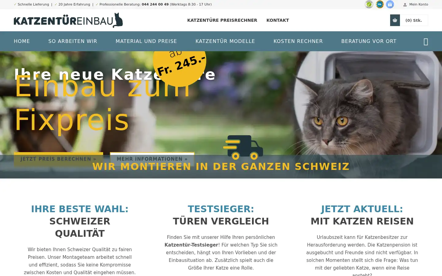 Screenshot of katzentuereinbau.ch