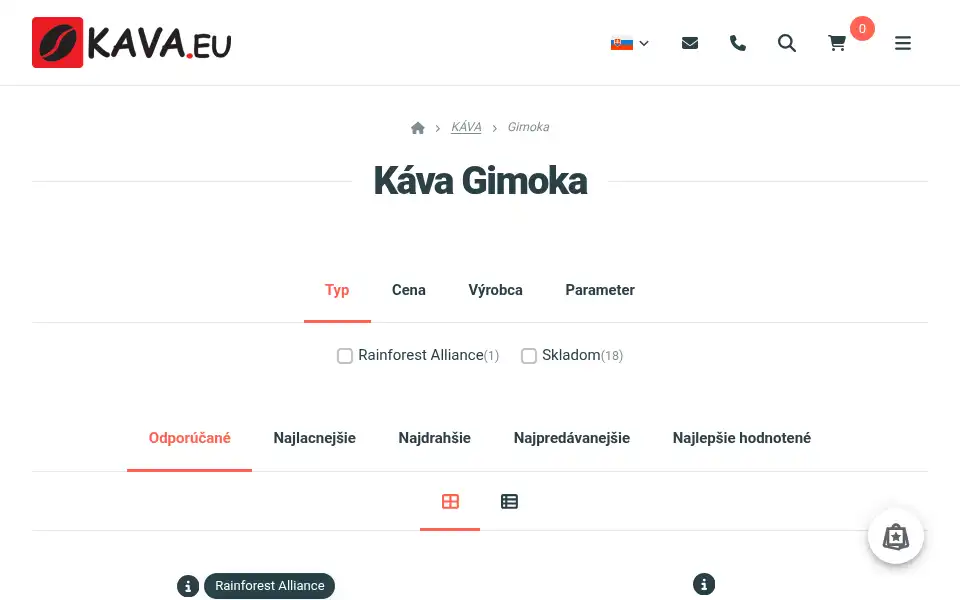Screenshot of kava.eu