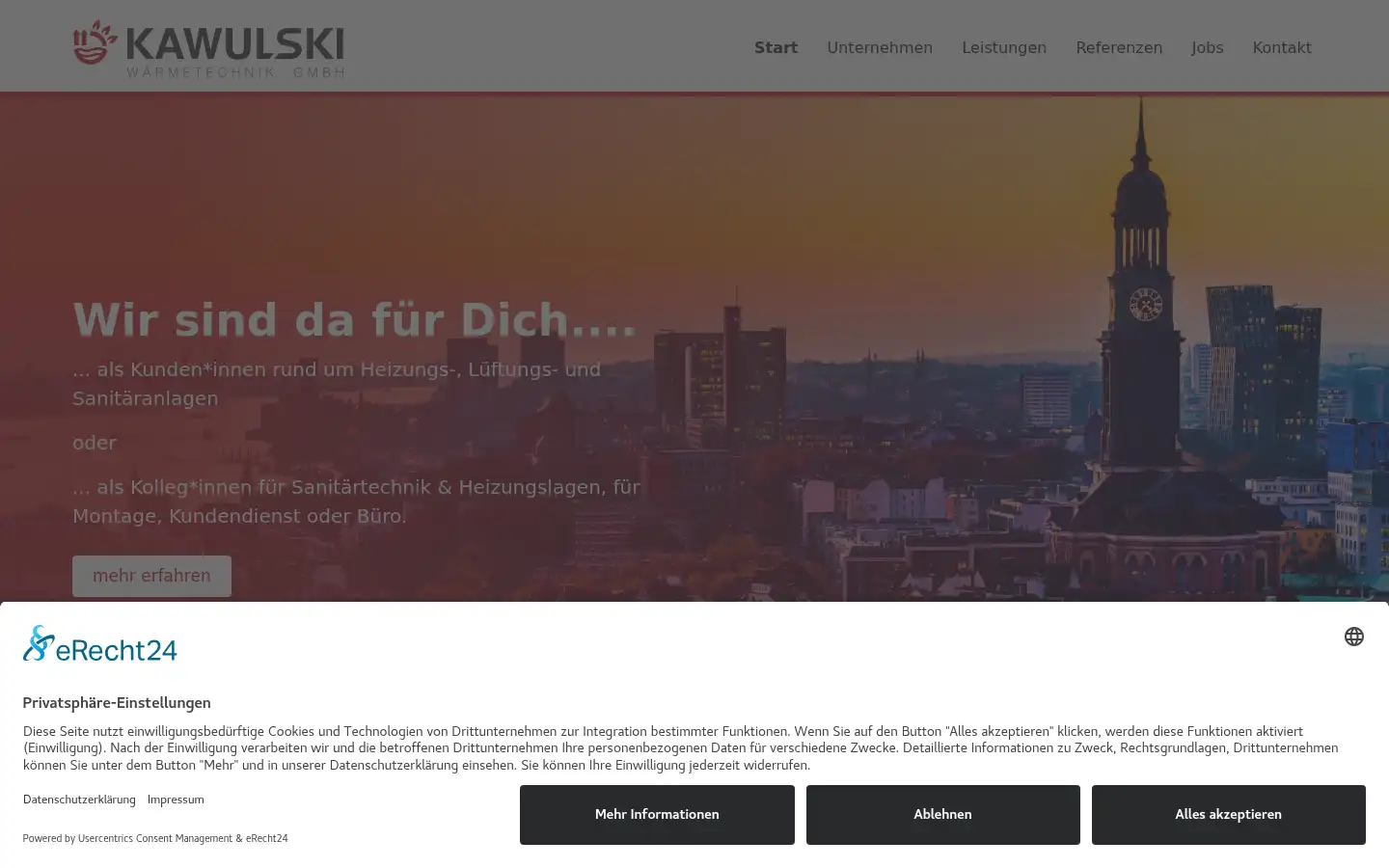 Screenshot of kawulski-waermetechnik.de