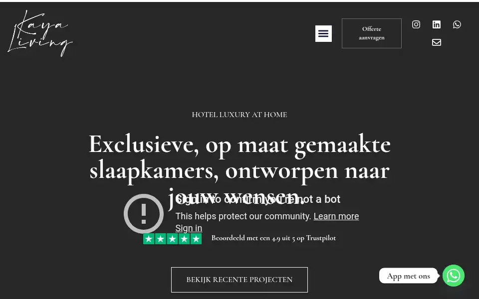 Screenshot of kayaliving.nl
