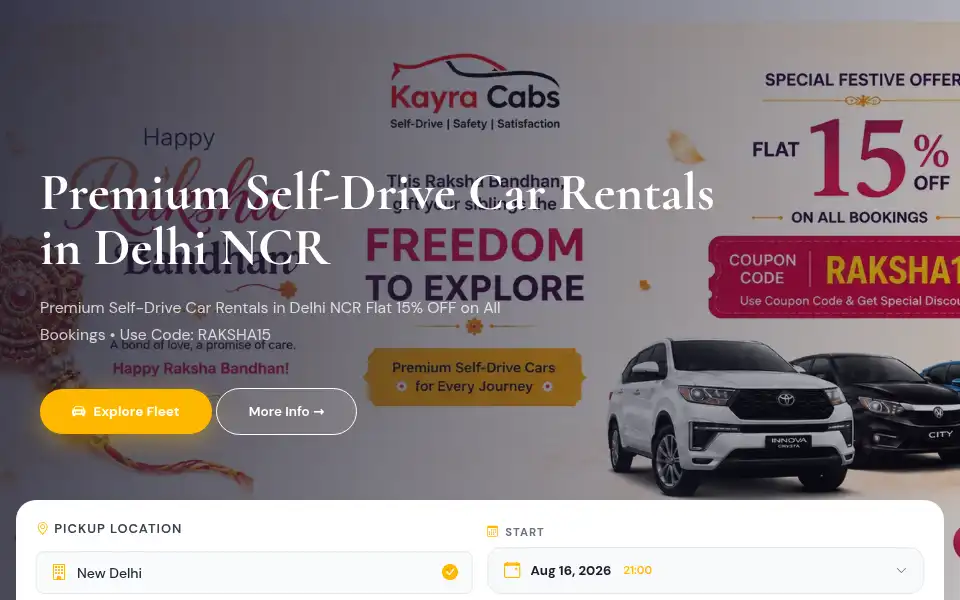 Screenshot of kayracabs.com