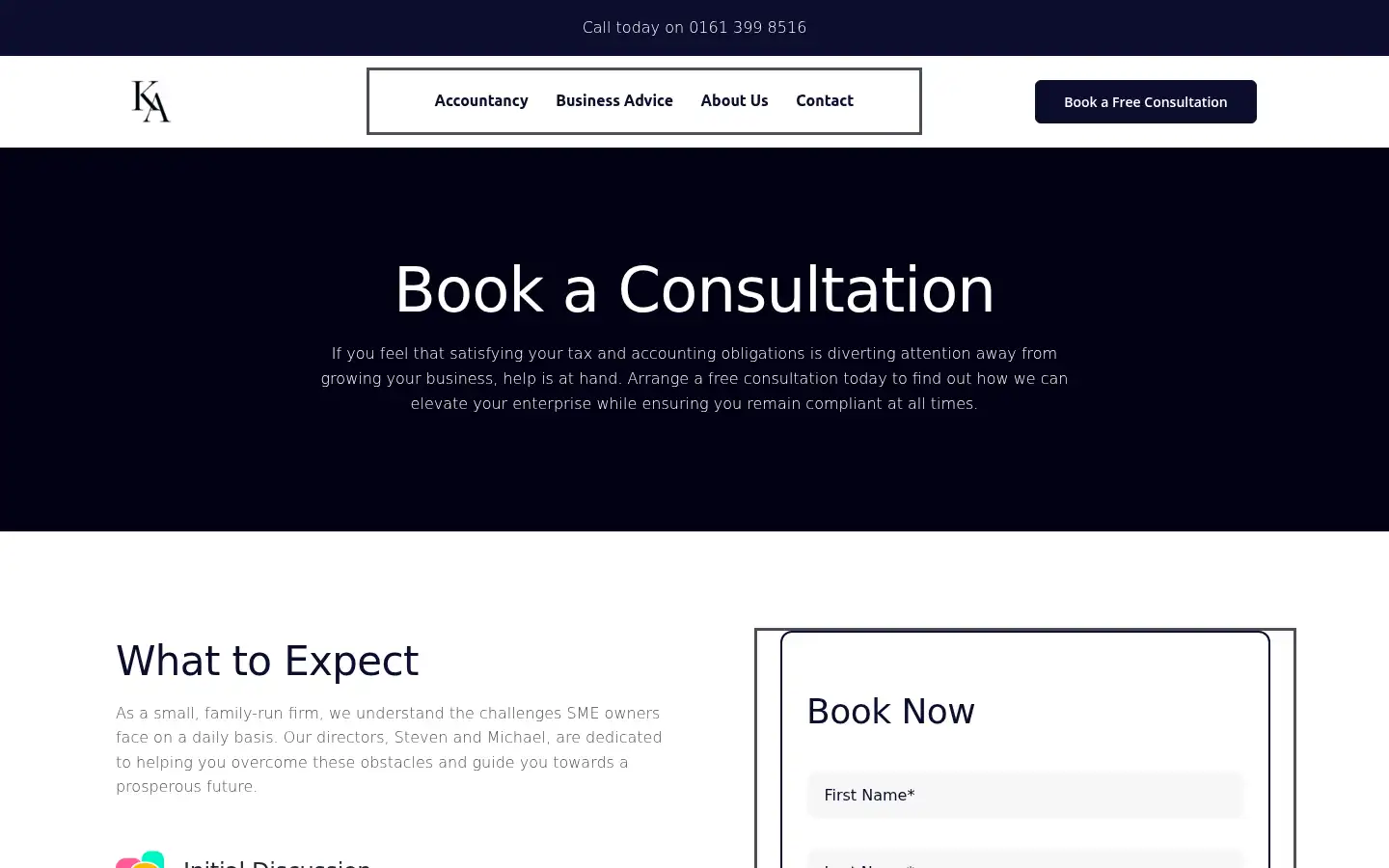 Screenshot of kaysaccountants.uk