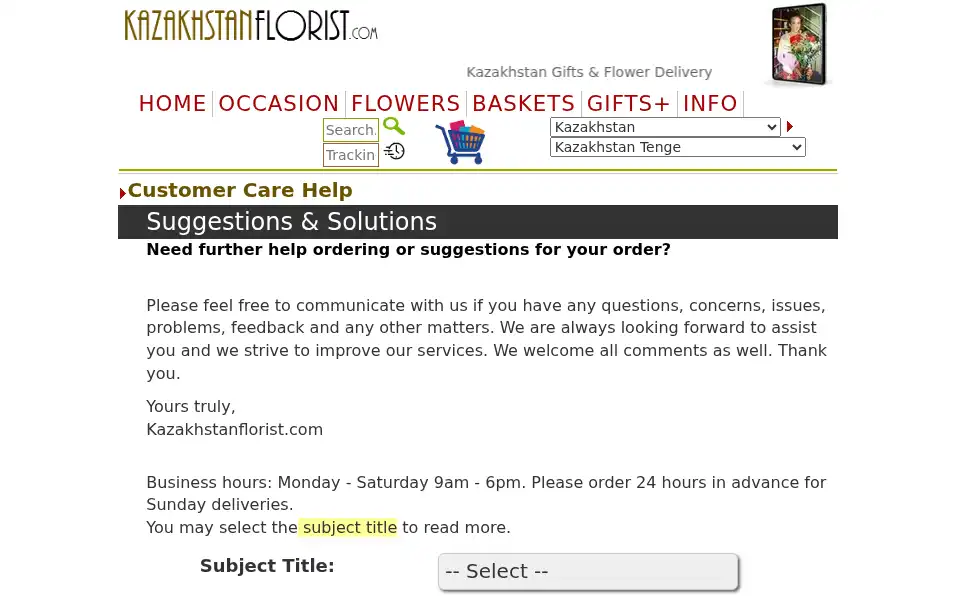 Screenshot of kazakhstanflorist.com