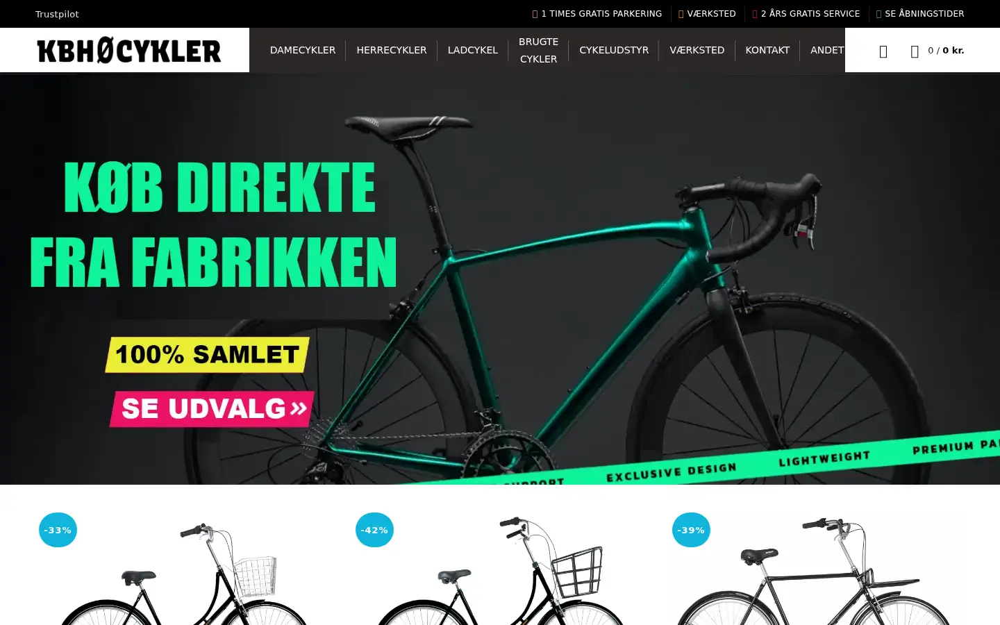 Screenshot of kbhcykler.dk