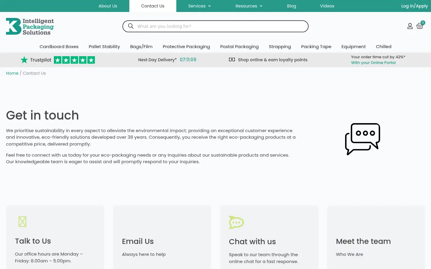 Screenshot of kbpackaging.com