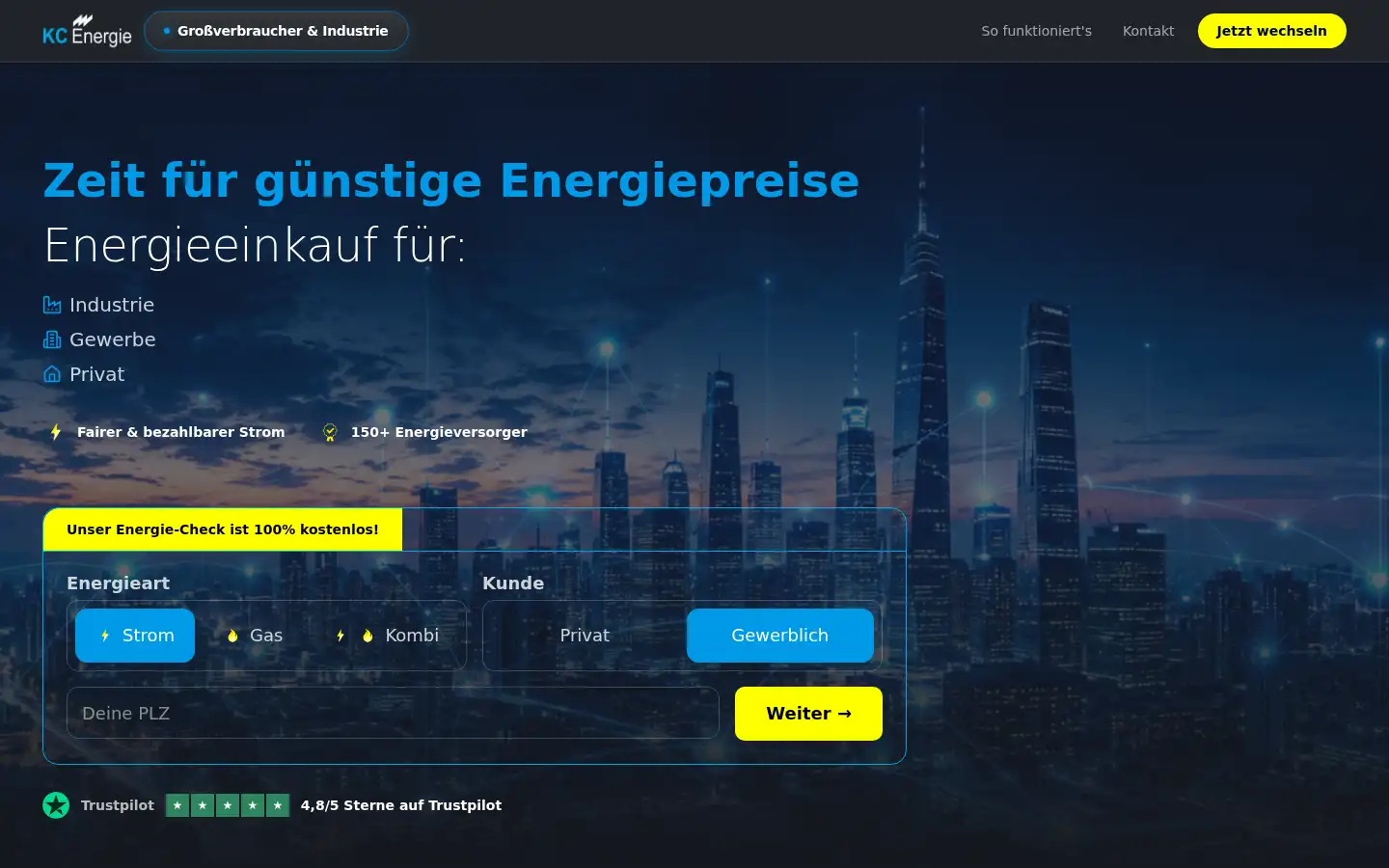 Screenshot of kc-energie.de